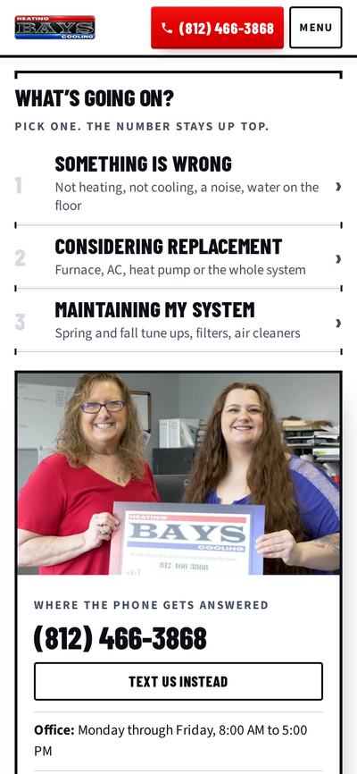 Bays Heating & Cooling, The Service Router on a phone