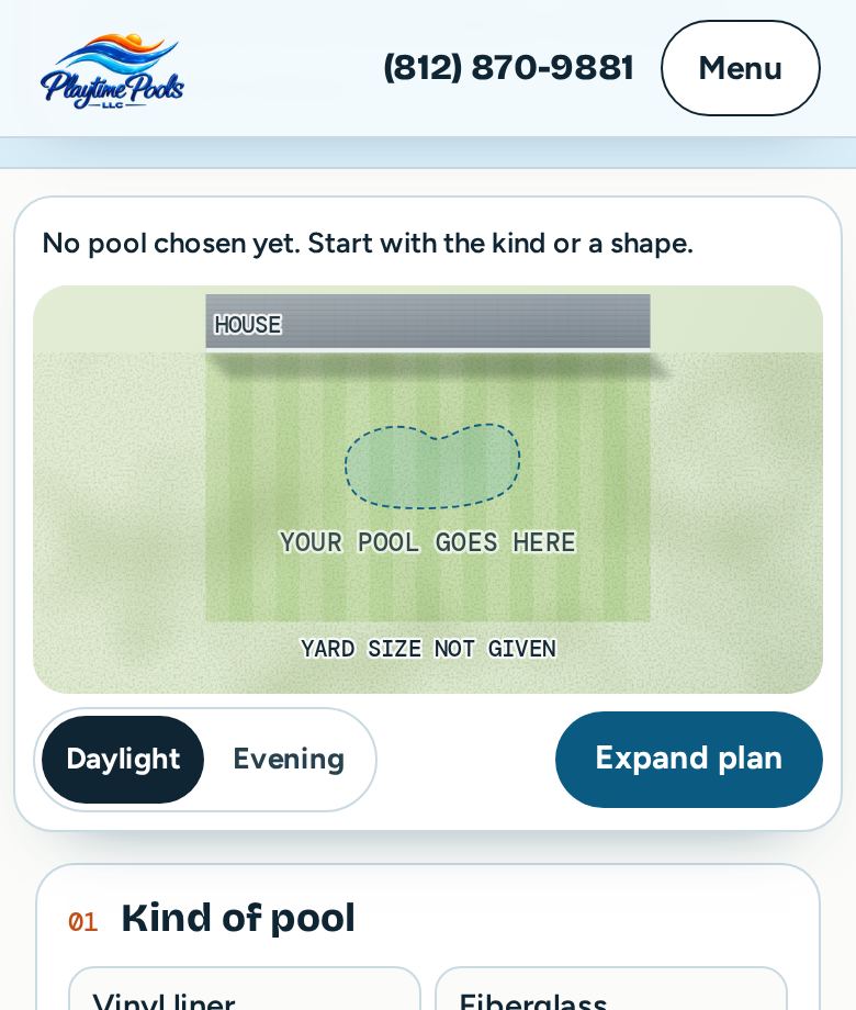 Playtime Pools, The Backyard Planner on a phone